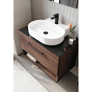 Orka Knidos 90 Cm Navaro Ledli Ayna Banyo Dolabı Takımı