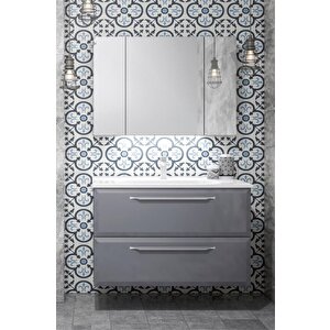 Nuvola 100 Cm Gri Banyo Dolabı Takımı