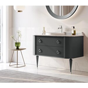 Felice 100 Cm Siyah Lake Banyo Dolabı Takımı
