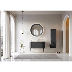 Orka Felice 100 Cm Siyah Lake Banyo Dolabı Takımı