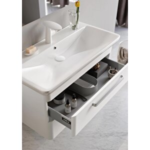 Rose 100 Cm Parlak Beyaz Banyo Dolabı Takımı