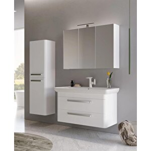 Orka Rose 100 Cm Parlak Beyaz Banyo Dolabı Takımı