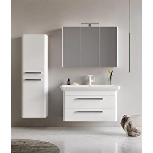 Orka Rose 100 Cm Parlak Beyaz Banyo Dolabı Takımı