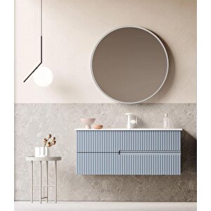 Moonlight 120 Cm Mat Mavi Banyo Dolabı Takımı