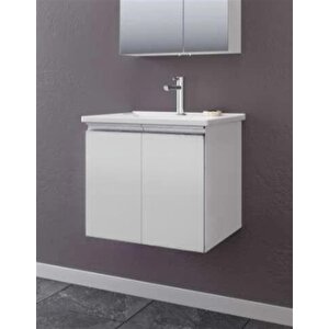 Terme 60 Cm Beyaz Kapaklı Banyo Dolabı Takımı