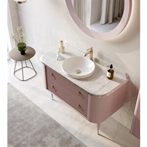 Felice 100 Cm Pudra Lake Banyo Dolabı Takımı