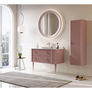 Orka Felice 100 Cm Pudra Lake Banyo Dolabı Takımı