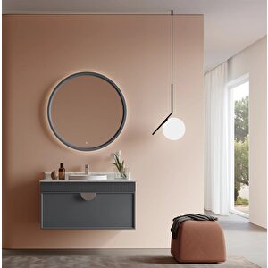 Molino 102 Cm Mat Antrasit Lake Banyo Dolabı Takımı
