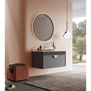 Molino 102 Cm Mat Antrasit Lake Banyo Dolabı Takımı