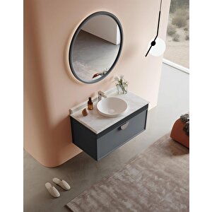 Molino 102 Cm Mat Antrasit Lake Banyo Dolabı Takımı
