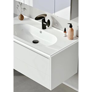Orka Likya 100 Cm Mat Beyaz Banyo Dolabı Takımı
