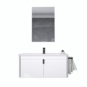 Trio 80 Cm Kapaklı Beyaz Banyo Dolabı Takımı