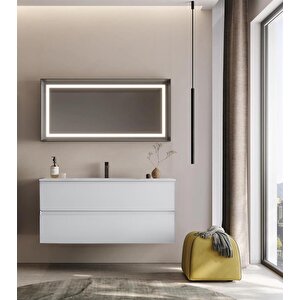Nest 120 Cm Mat Beyaz  Banyo Dolabı Takımı