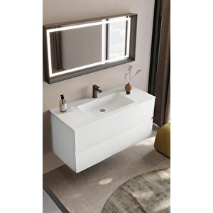 Nest 120 Cm Mat Beyaz  Banyo Dolabı Takımı
