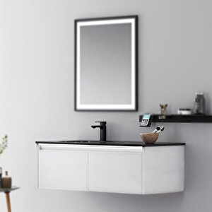 Lisbon 110 Cm Mat Beyaz Banyo Dolabı Takımı