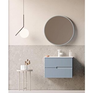 Moonlight 70 Cm Mat Mavi Banyo Dolabı Takımı