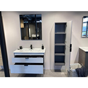 Trio 100 Cm Çekmeceli Beyaz Banyo Dolabı Takımı
