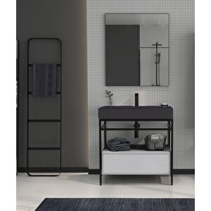 Vegas 80 Cm Mat Beyaz Banyo Dolabı Takımı