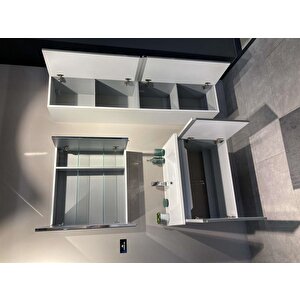 Orka Terme 80 Cm Gri Kapaklı Banyo Dolabı Takımı
