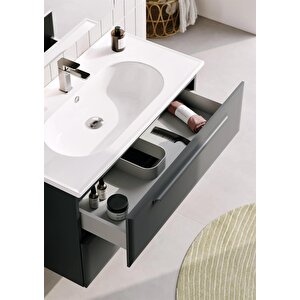 Orka Nuvola 100 Cm Antrasit Banyo Dolabı Takımı