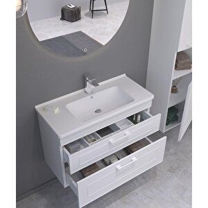 Orka Limpo 80 Cm Mat Beyaz Banyo Dolabı Takımı