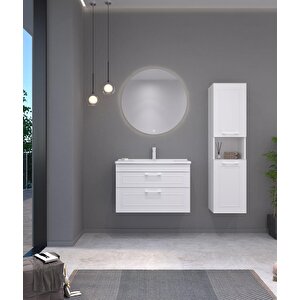 Orka Limpo 80 Cm Mat Beyaz Banyo Dolabı Takımı