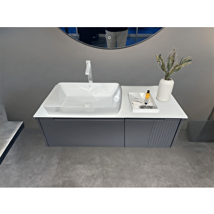 Biella 120 Cm Antrasit Banyo Dolabı Takımı