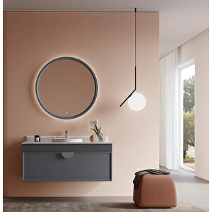 Molino 122 Cm Mat Antrasit Lake Banyo Dolabı Takımı