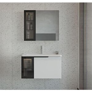 Pure 80 Cm Mat Beyaz Banyo Dolabı Takımı