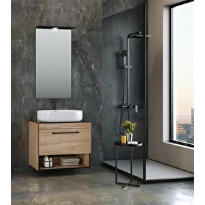 Knidos 70 Cm Legnona Ledli Ayna Banyo Dolabı Takımı