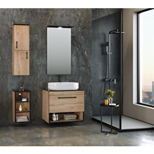 Orka Knidos 70 Cm Legnona Ledli Ayna Banyo Dolabı Takımı