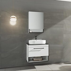 Knidos 70 Cm Beyaz Banyo Dolabı Takımı