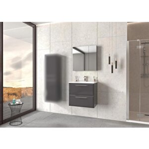 Nuvola 65 Cm Gri Banyo Dolabı Takımı