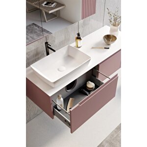 Biella 120 Cm Pudra Banyo Dolabı Takımı
