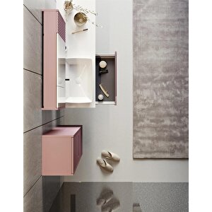 Orka Biella 120 Cm Pudra Banyo Dolabı Takımı