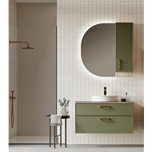 Salerno 100 Cm Legnona-sardunya Banyo Dolabı Takımı (ledli Ayna-üst Ayna Dolabı)