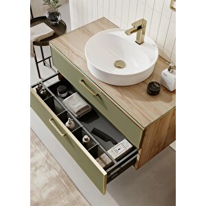 Salerno 100 Cm Legnona-sardunya Banyo Dolabı Takımı (ledli Ayna-üst Ayna Dolabı)