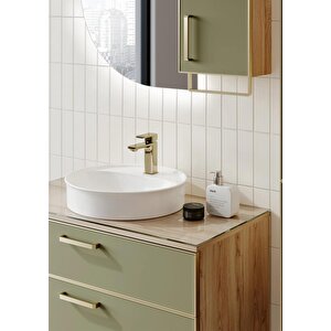 Orka Salerno 100 Cm Legnona-sardunya Banyo Dolabı Takımı (ledli Ayna-üst Ayna Dolabı)