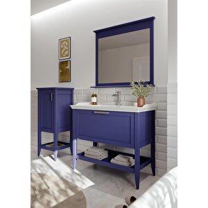 Orka Bastle 100 Cm Mat Lacivert Banyo Dolabı Takımı