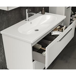 Nuvola 100 Cm Beyaz Banyo Dolabı Takımı