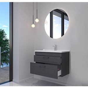 Limpo 80 Cm Mat Antrasit Banyo Dolabı Takımı