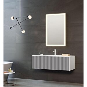 Cube 120 Cm Mat Gri Banyo Dolabı Takımı