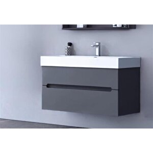 Malta 100 Cm Mat Antrasit Banyo Dolabı Takımı