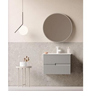 Moonlight 90 Cm Antrasit Banyo Dolabı Alt Modül Ve Lavabo