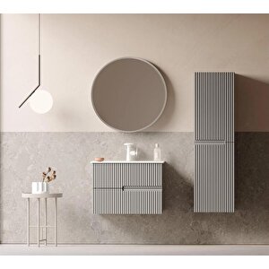 Moonlight 90 Cm Antrasit Banyo Dolabı Alt Modül Ve Lavabo