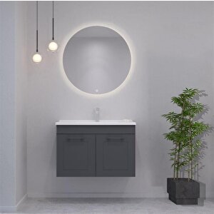 Limpo 100 Cm Mat Antrasit Kapaklı Banyo Dolabı Takımı