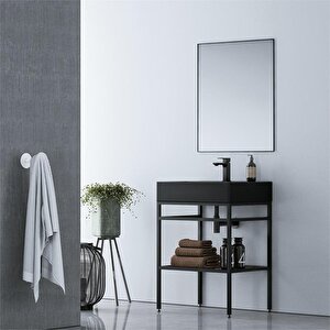 Capetown 60 Cm Siyah Banyo Dolabı Takımı