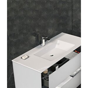 Nest 90 Cm Mat Beyaz  Banyo Dolabı Takımı