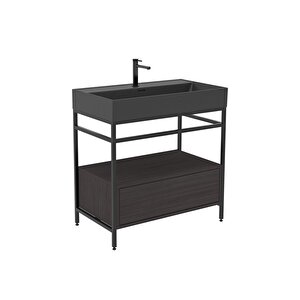 Orka Vegas 80 Cm Antrasit Banyo Dolabı Takımı