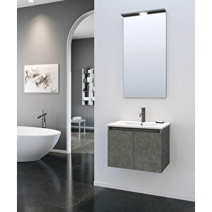 Sidney 60 Cm Gümüş Banyo Dolabı Takımı